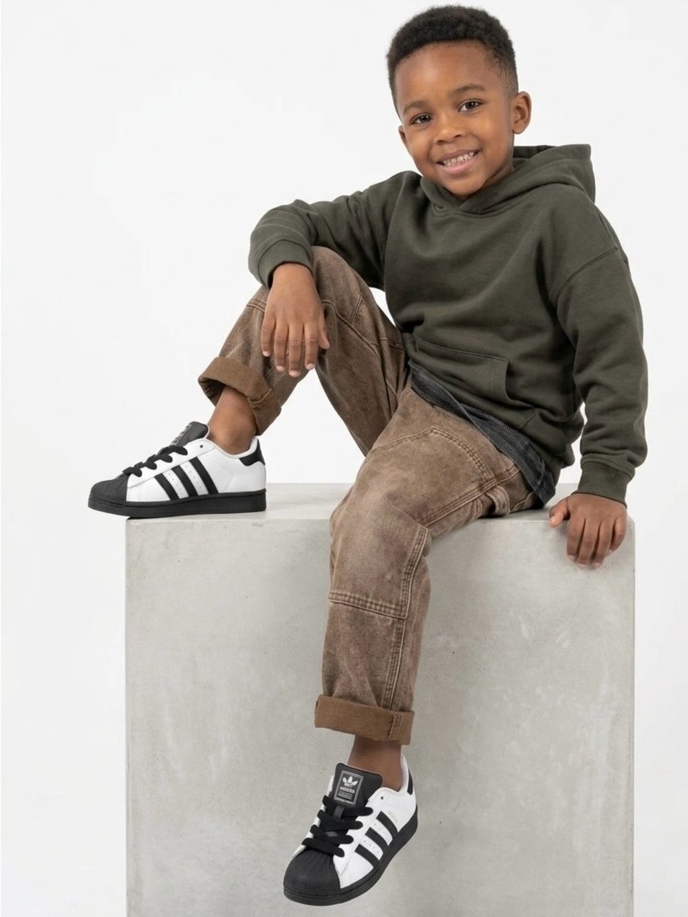 adidas Kids Superstar Sneakers - White & Black